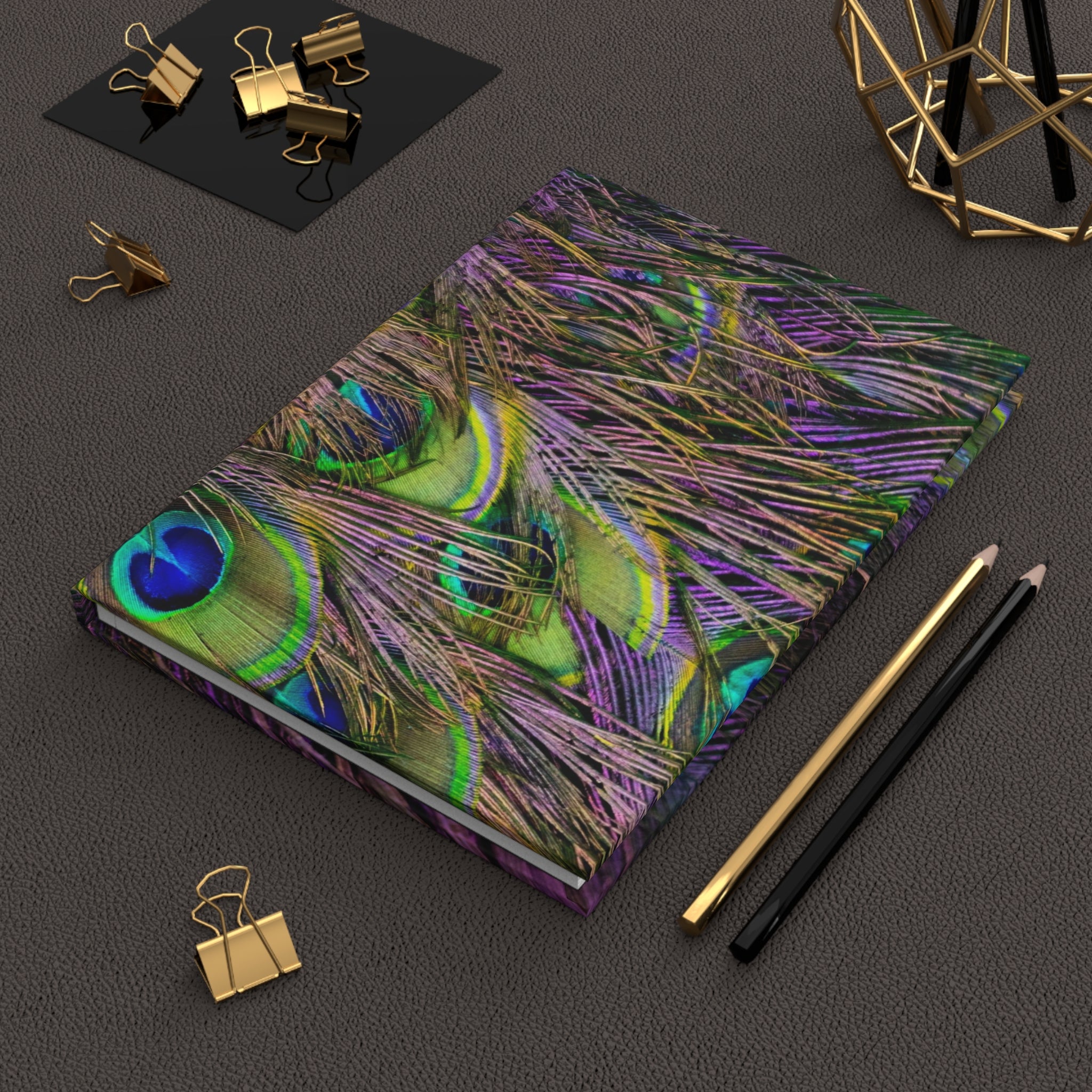 Peacock Feathered Hardcover Journal Matte