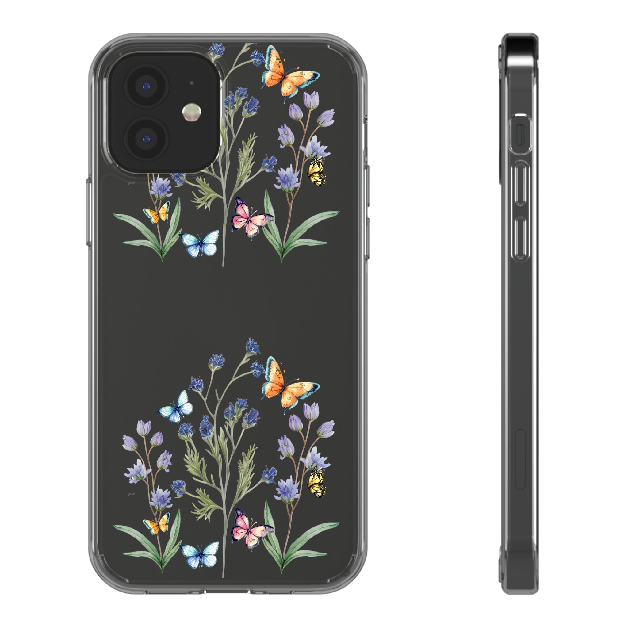 IPhone 13 Flowers Printed on Clear Cases