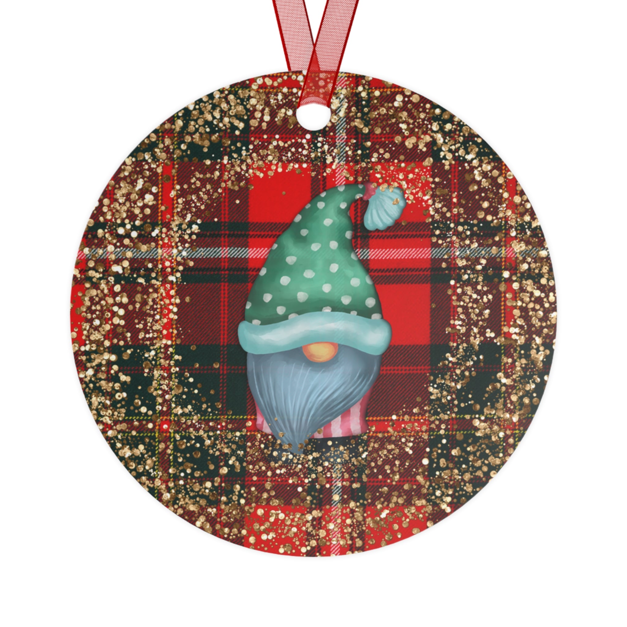 Gnome Gift Christmas Metal Ornaments Gift for Gnome Lovers Christmas Gift with Santa Gnome