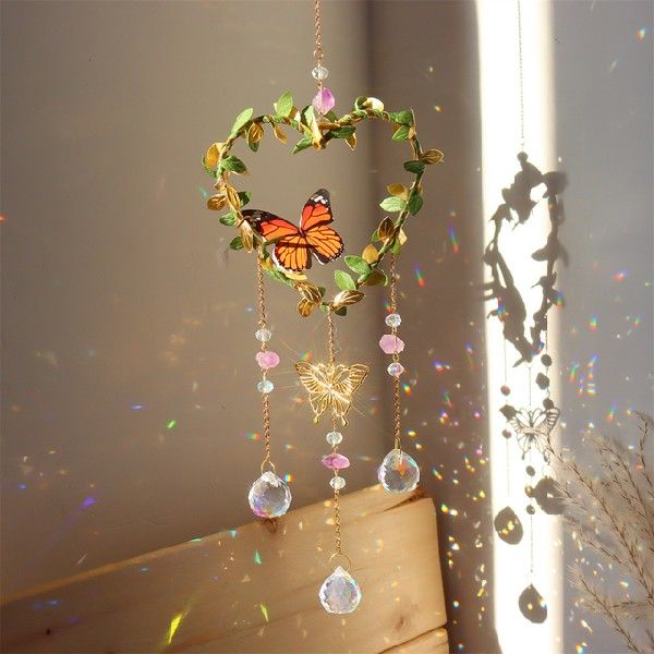 Star Moon Butterfly Crystals Wind Chime Sun Catcher”.