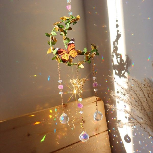 Star Moon Butterfly Crystals Wind Chime Sun Catcher”.
