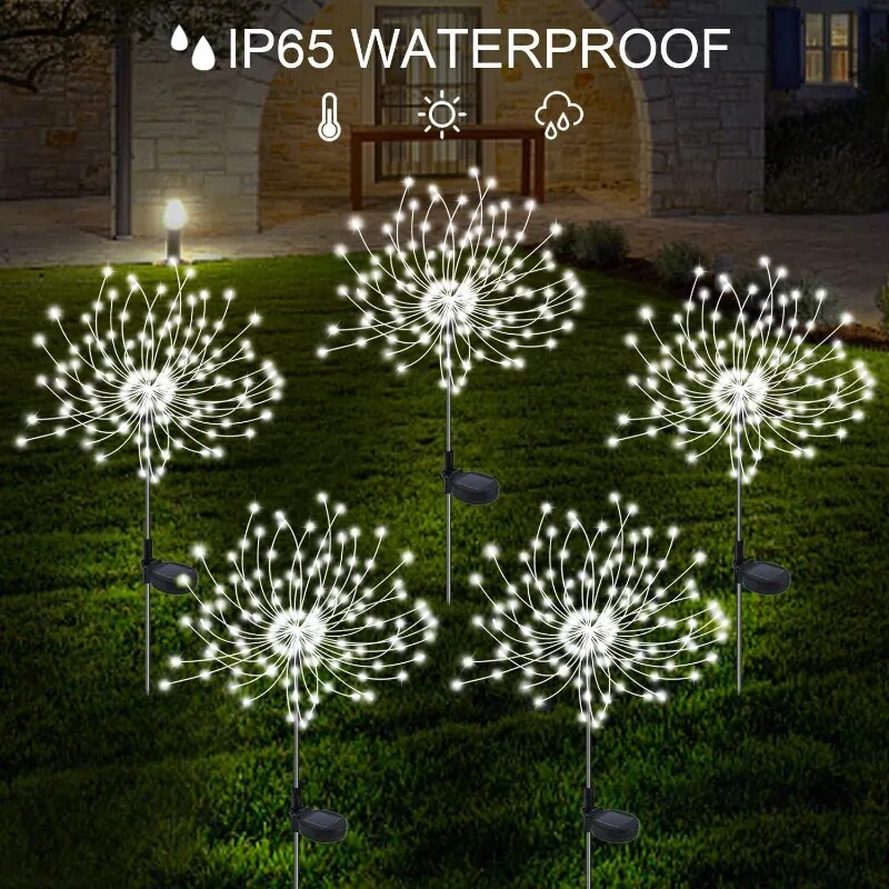 150LED Solar Garden Light 8 Lighting Modes Firework