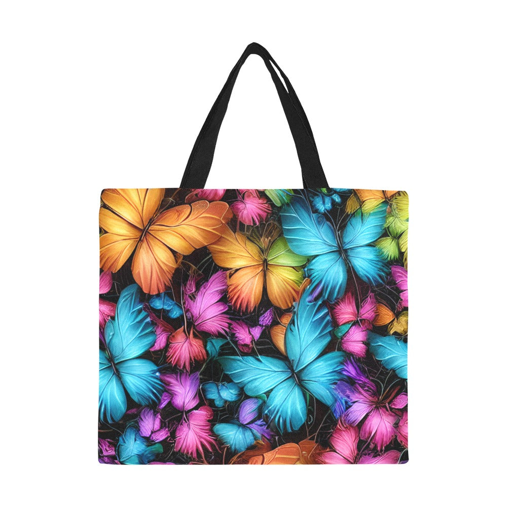 Butterfly Print Canvas Tote Bag| Shopping Bag |