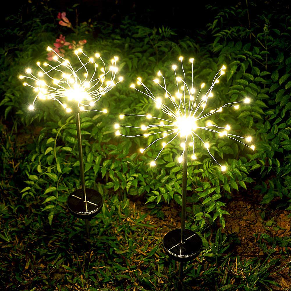 Solar Ground Fireworks Light Outdoor Garden Decoration.