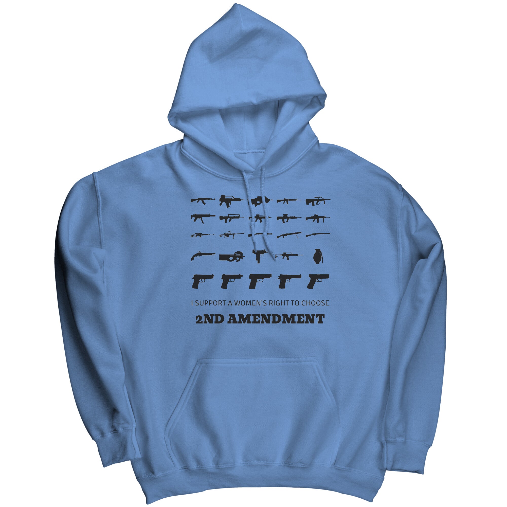 2nd Amendment Hoodie For Women, Gun Enthusiasts light blue