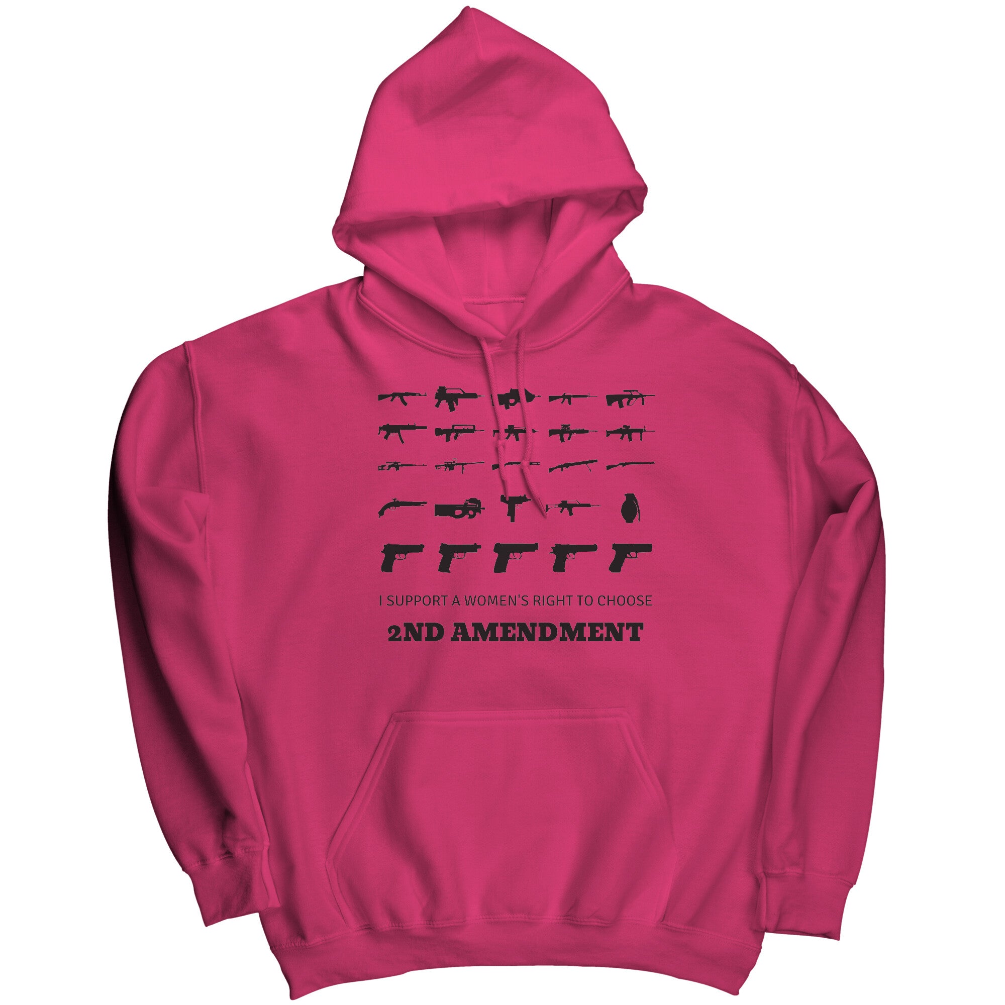 2nd Amendment Hoodie For Women, Gun Enthusiasts bright pink