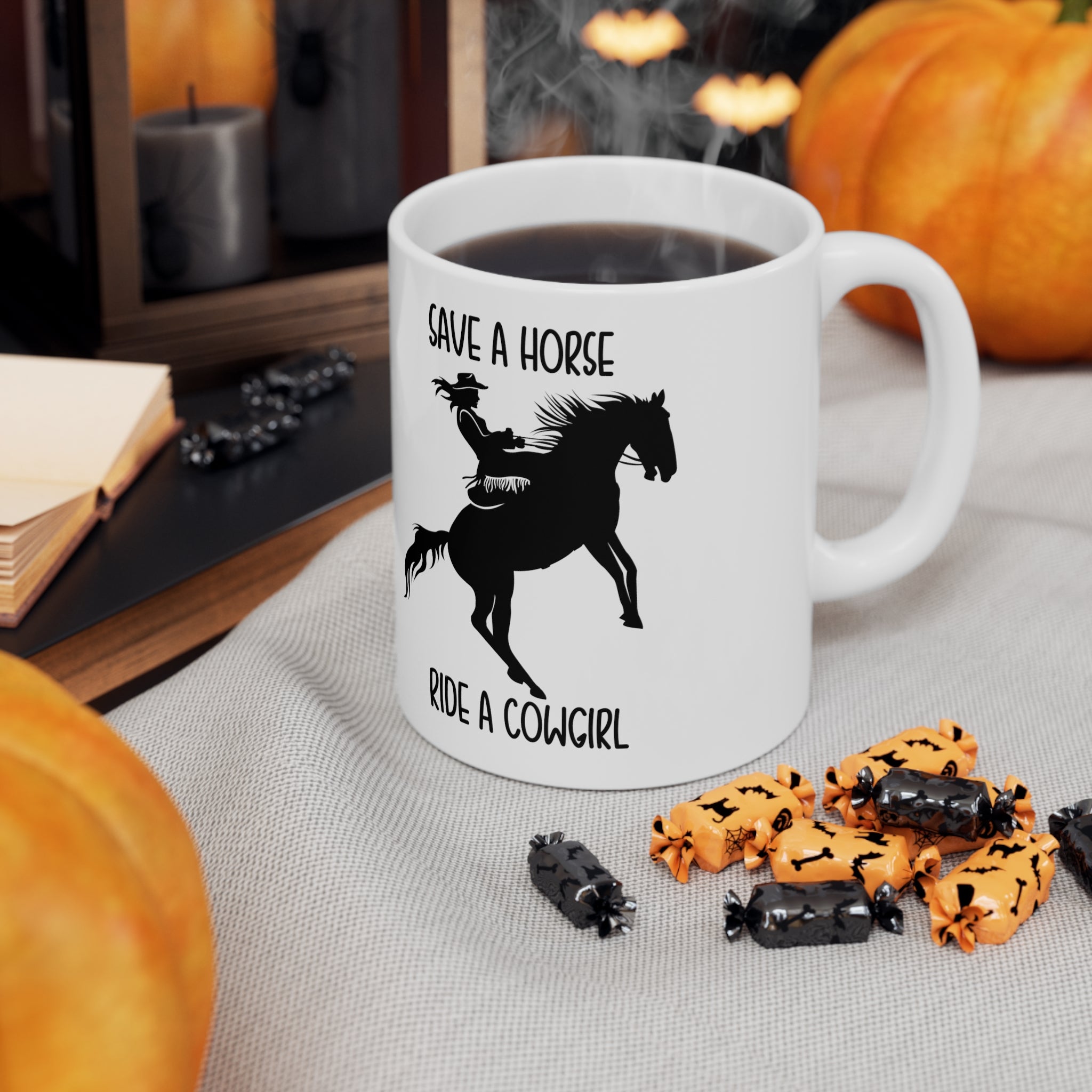 Cowgirl Coffee Cup Save A Horse Ride A Cowgirl Ceramic Mug 11 oz Tea C