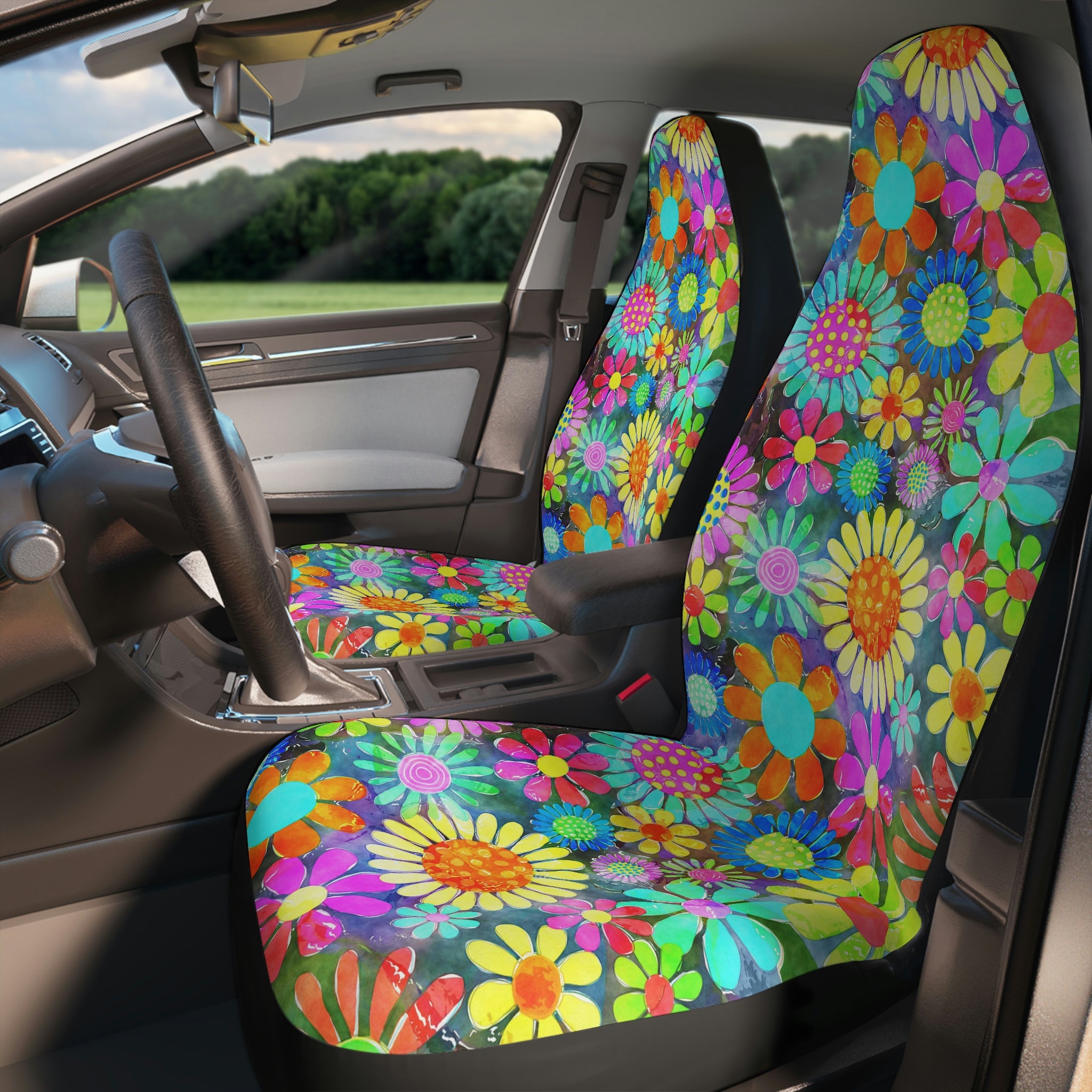 Car Seat Covers Flower Power Hippie Stay Trippy Little Hippie Seat Protectors