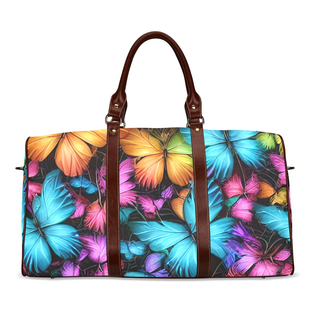 Weekender Bag | Hand Luggage Bag | Purple Duffle Bag | Butterfly Tote Bag | Bags For Women | Travel Bag