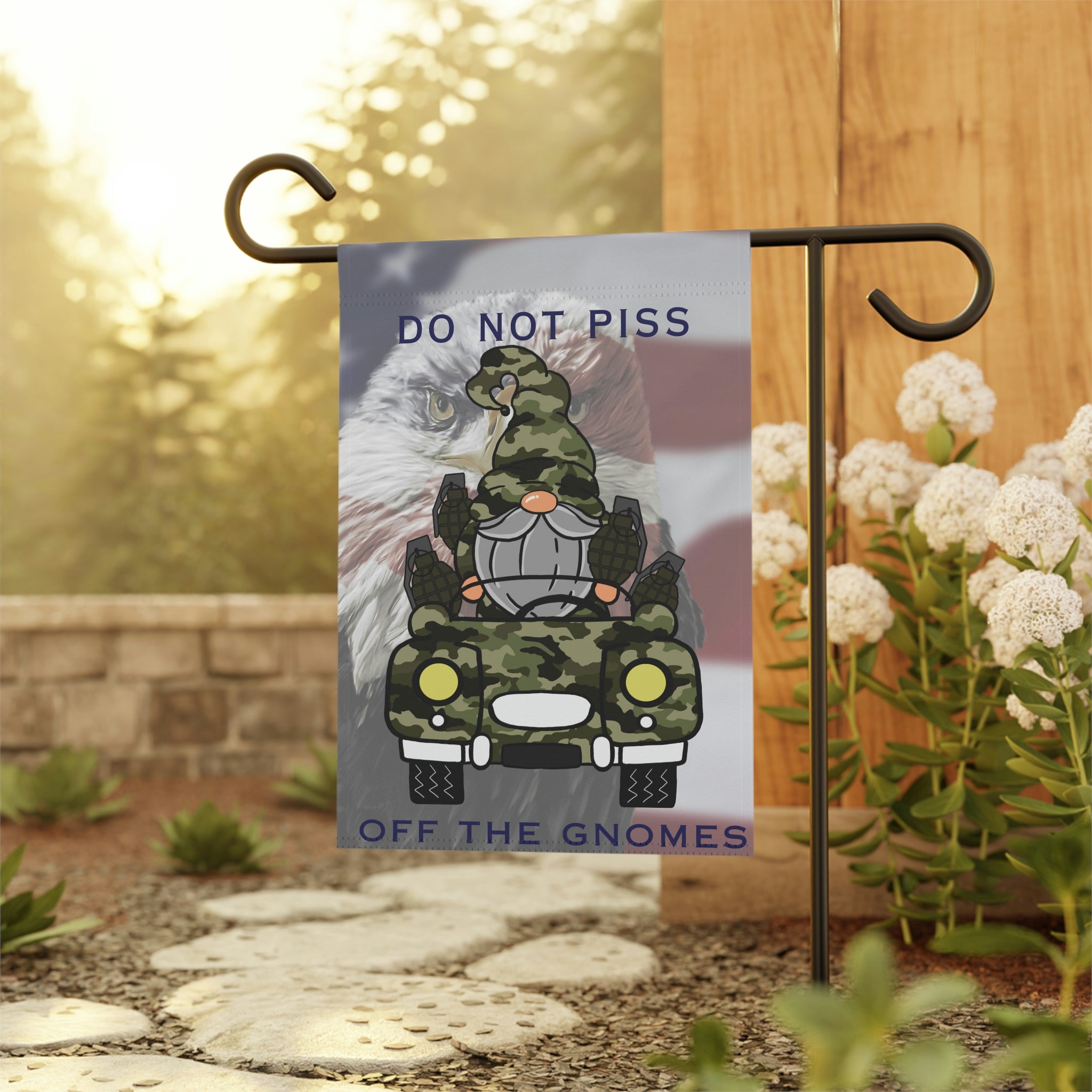 Gnome Lover Sign | Garden Flag | Gnome Lover Gift | Do Not Piss Off The Gnomes Flag