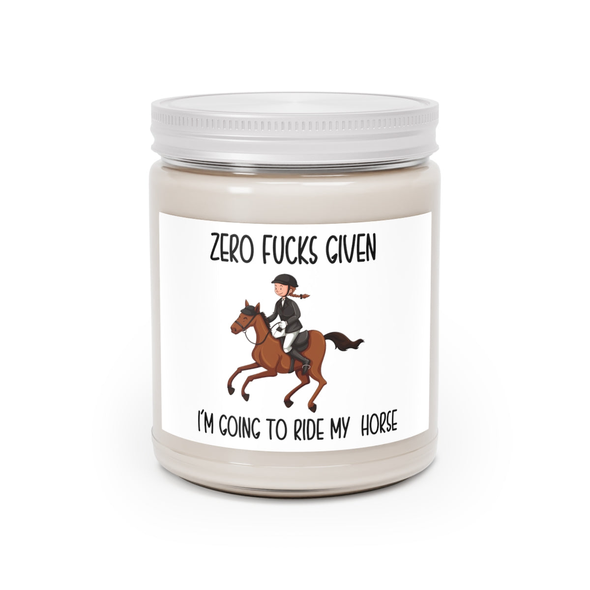 Equestrian Candle English Rider Funny Candle Zero Fucks Given Scented Candles 9 ounce Soy Candle