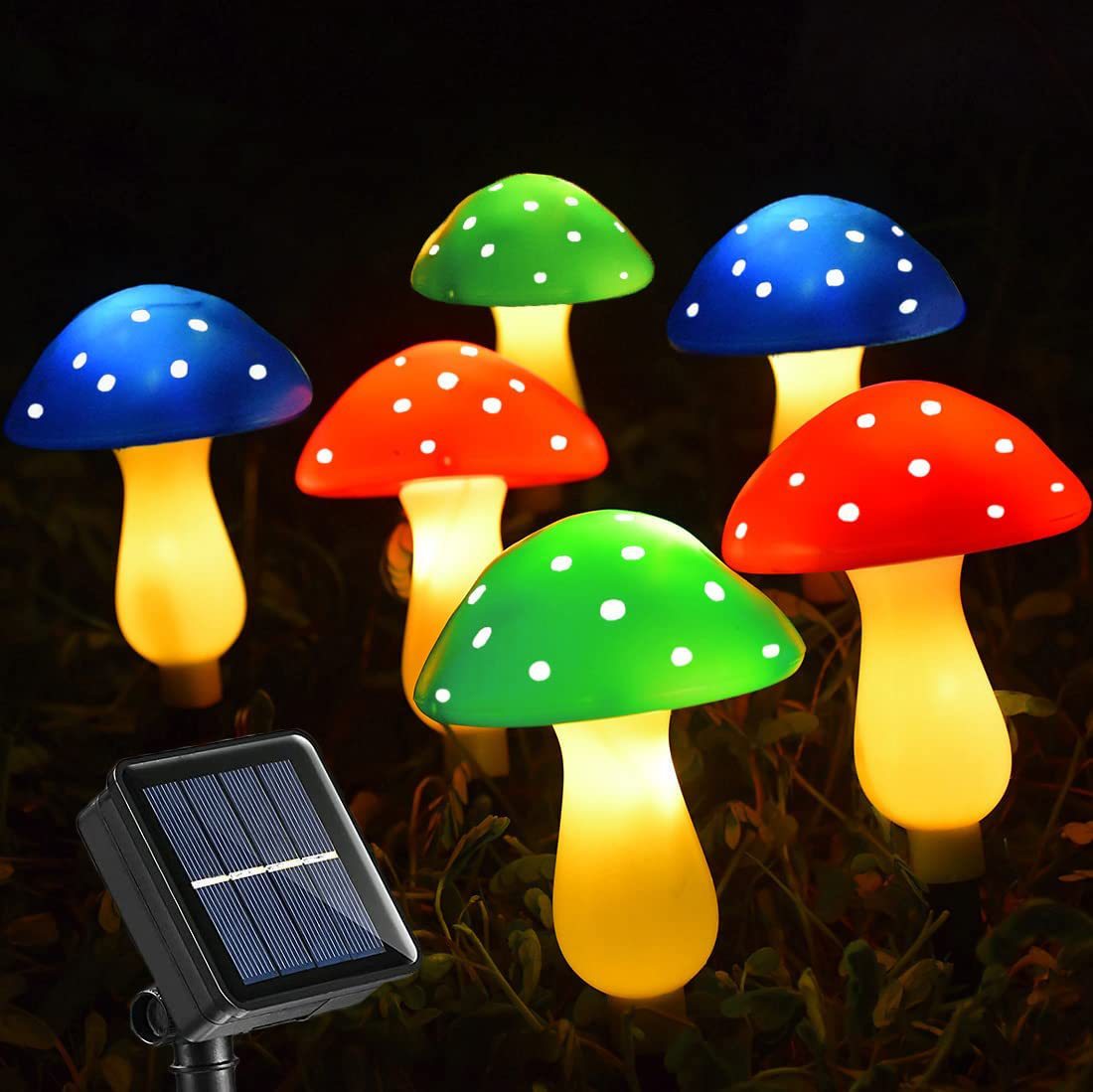 Garden Decoraion Outdoor 3/6 IN 1 Mushroom Waterproof Solar Light Fairy Lawn Decor For Landspace Yard Backyard Path Solar Lamp