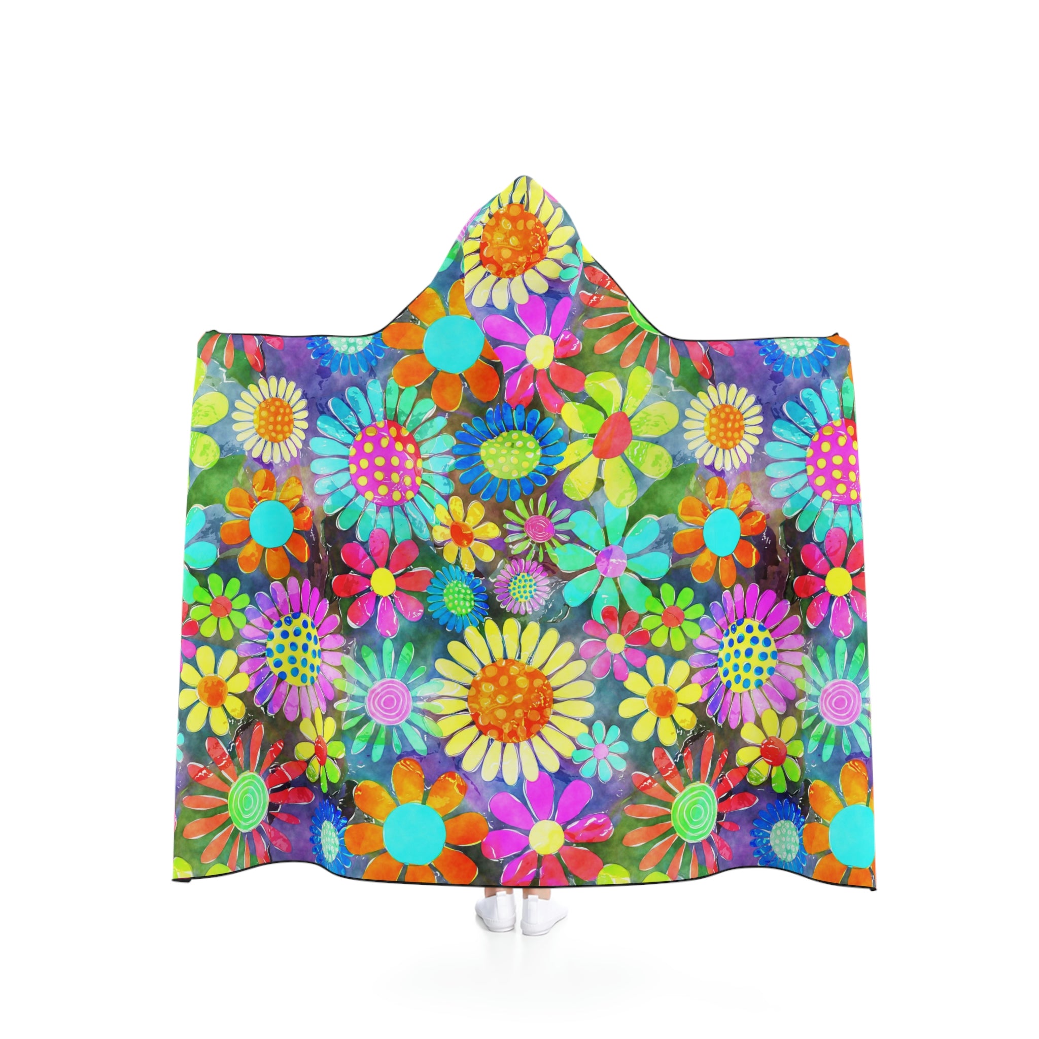 Hippie Poncho Flower Power Hooded Blanket Poncho Stay Trippy Little Hippie Gift