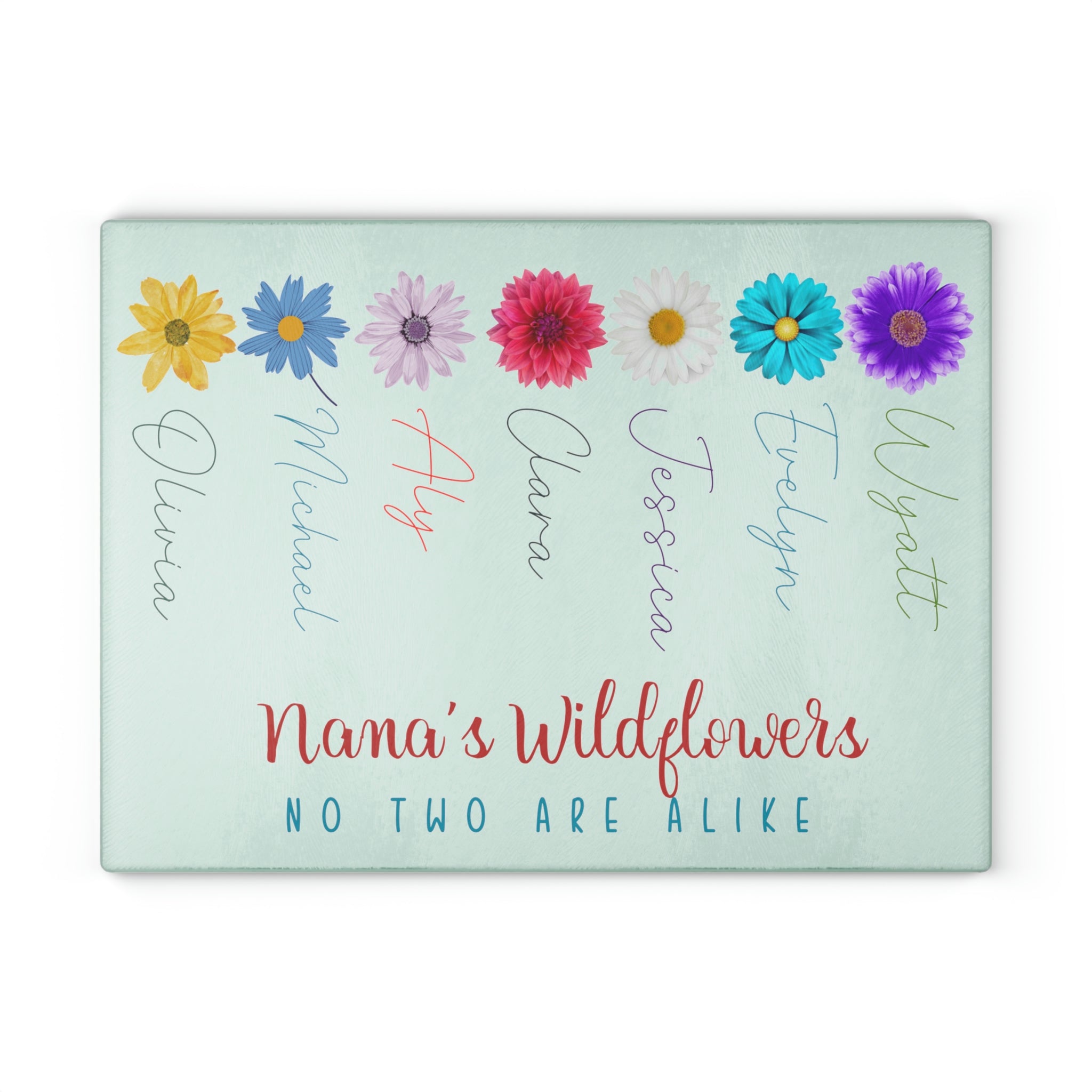 Nana Gift | Gift For Grandma |  Grandma Birthday Gift | Wild Flower Personalized Cutting Board | Great Grandma Gift