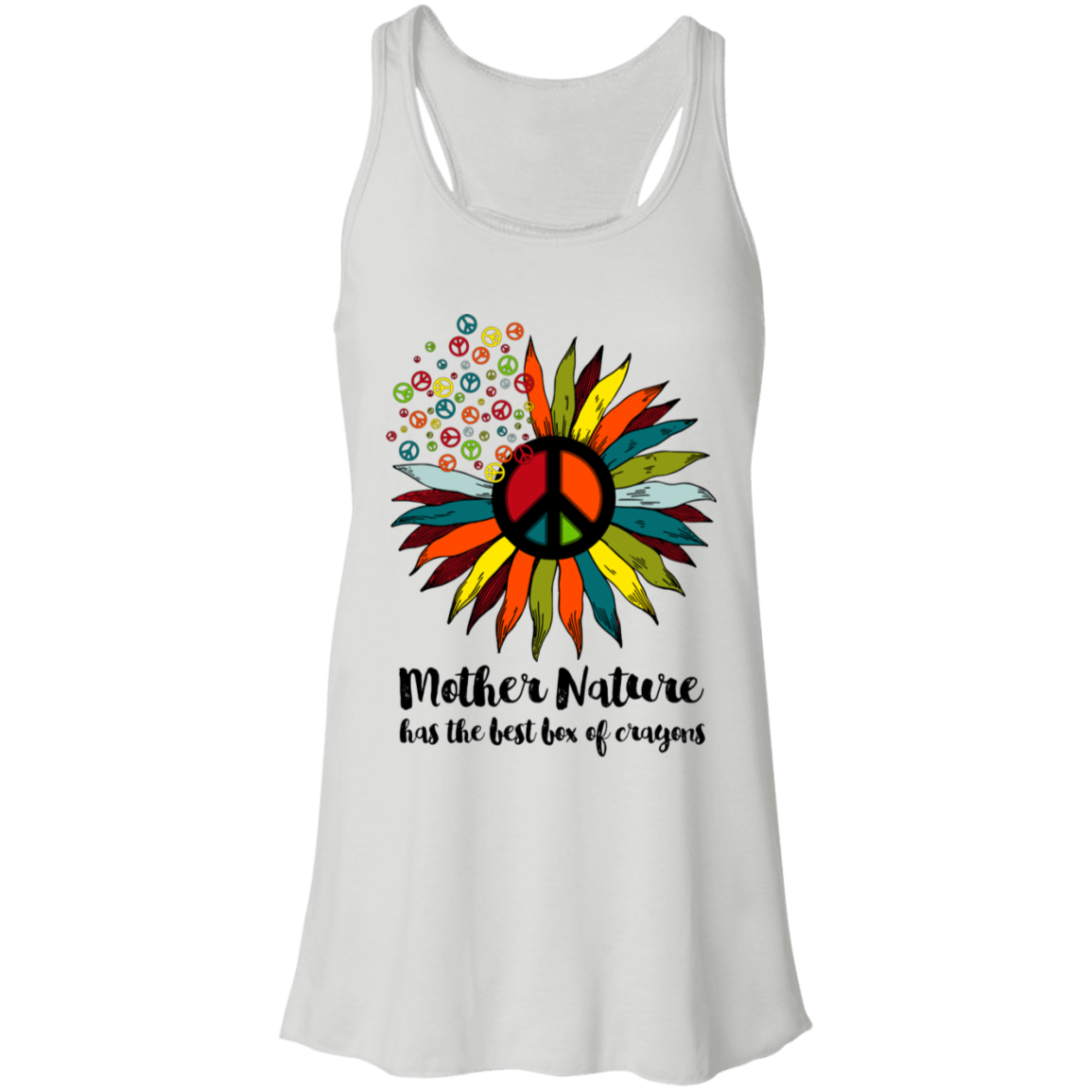 Pretty Mother Nature Flowy Racerback Ladies Tank Top for Gardening Lovers.