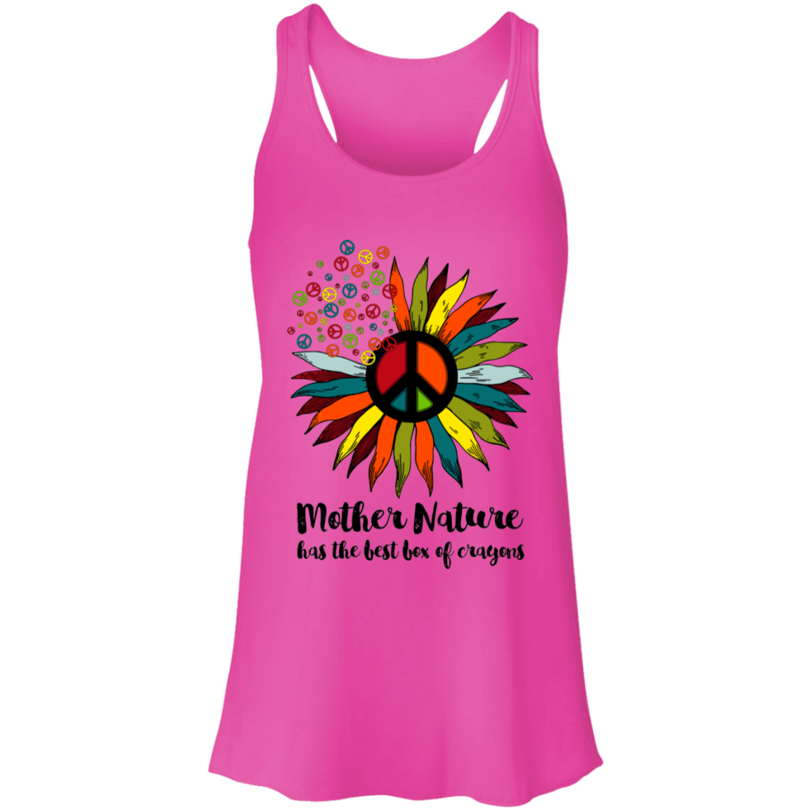 Pretty Mother Nature Flowy Racerback Ladies Tank Top for Gardening Lovers.