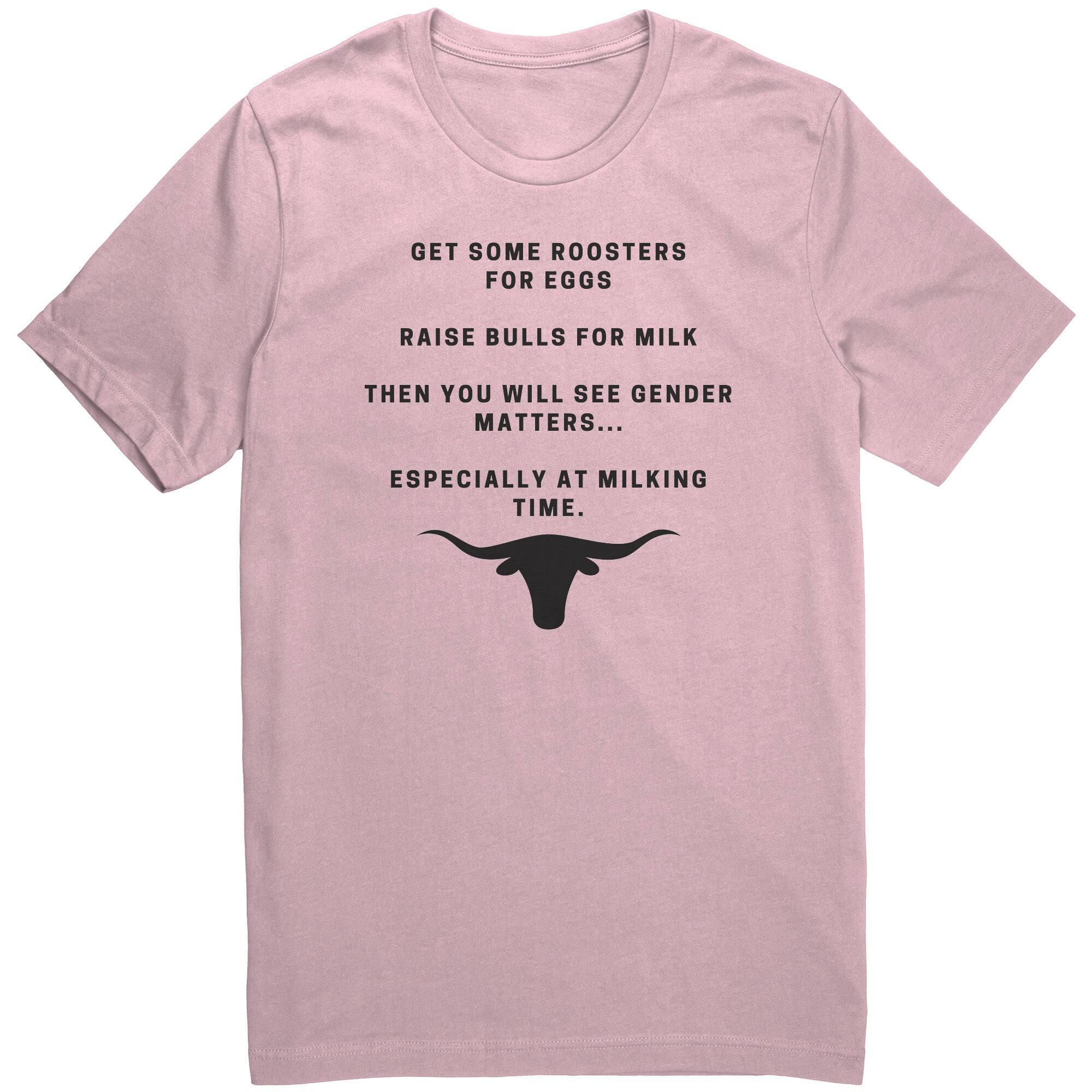 Funny Mens Shirt, Sarcastic Shirt For Men, Novelty Shirts, Offensive Shirt Milk A Bull Gender Matters Unisex Tee pink
