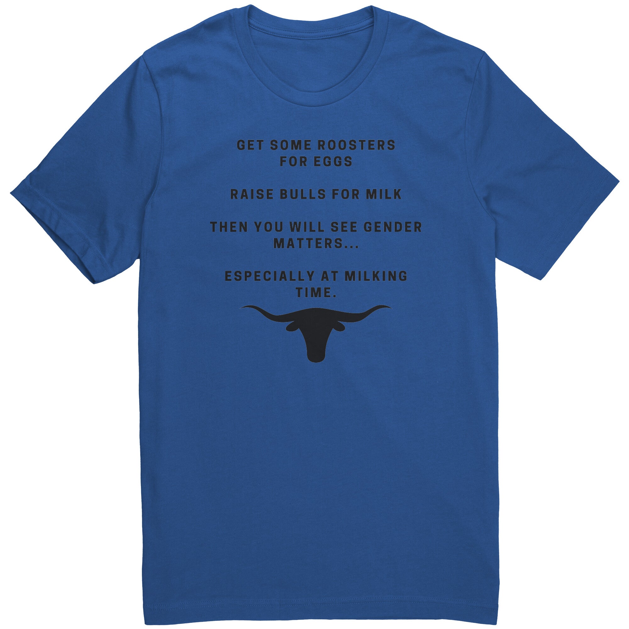 Funny Mens Shirt, Sarcastic Shirt For Men, Novelty Shirts, Offensive Shirt Milk A Bull Gender Matters Unisex Tee blue