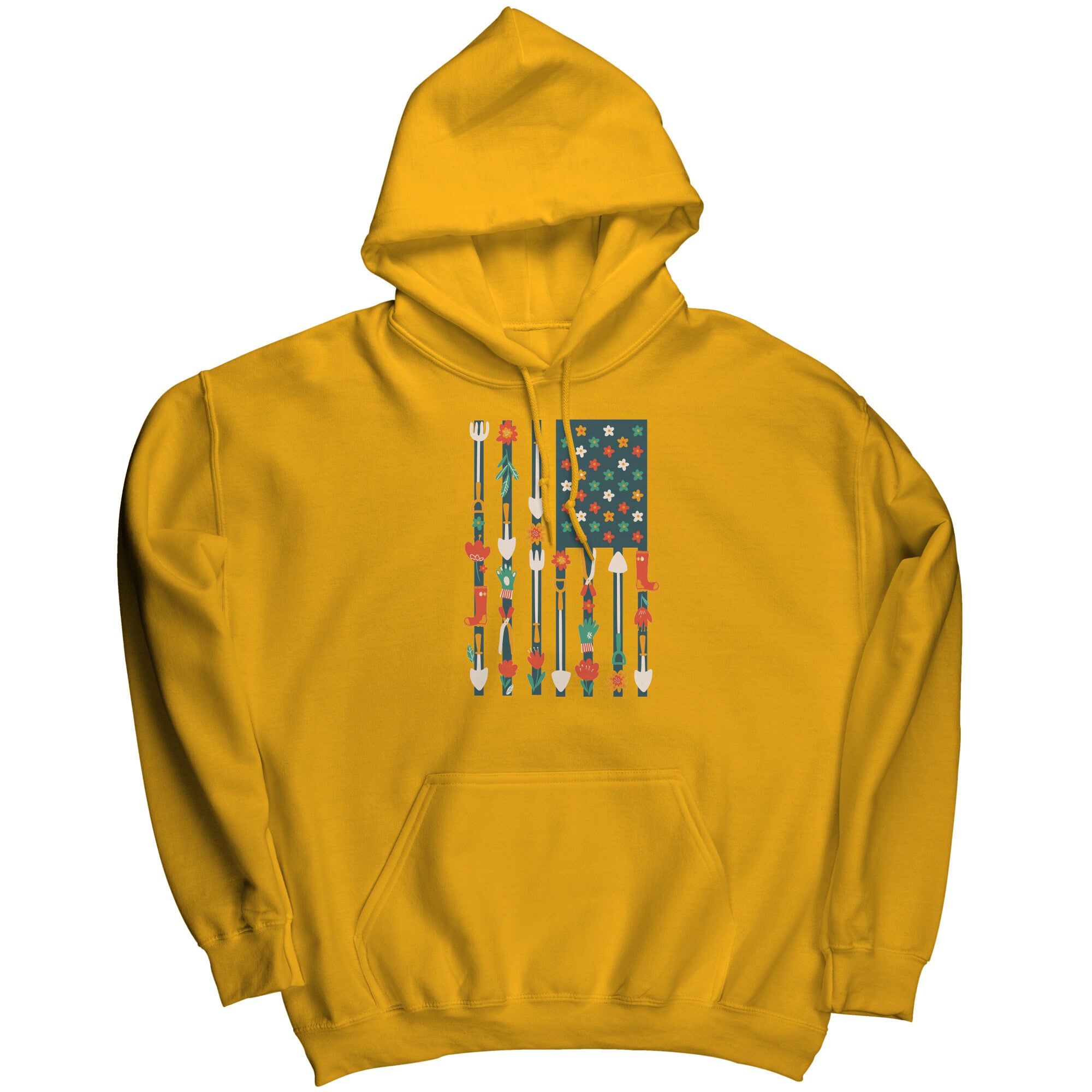 Garden Flag Hoodie Sweatshirt for Women Garden Gift Hoodie yellow gold