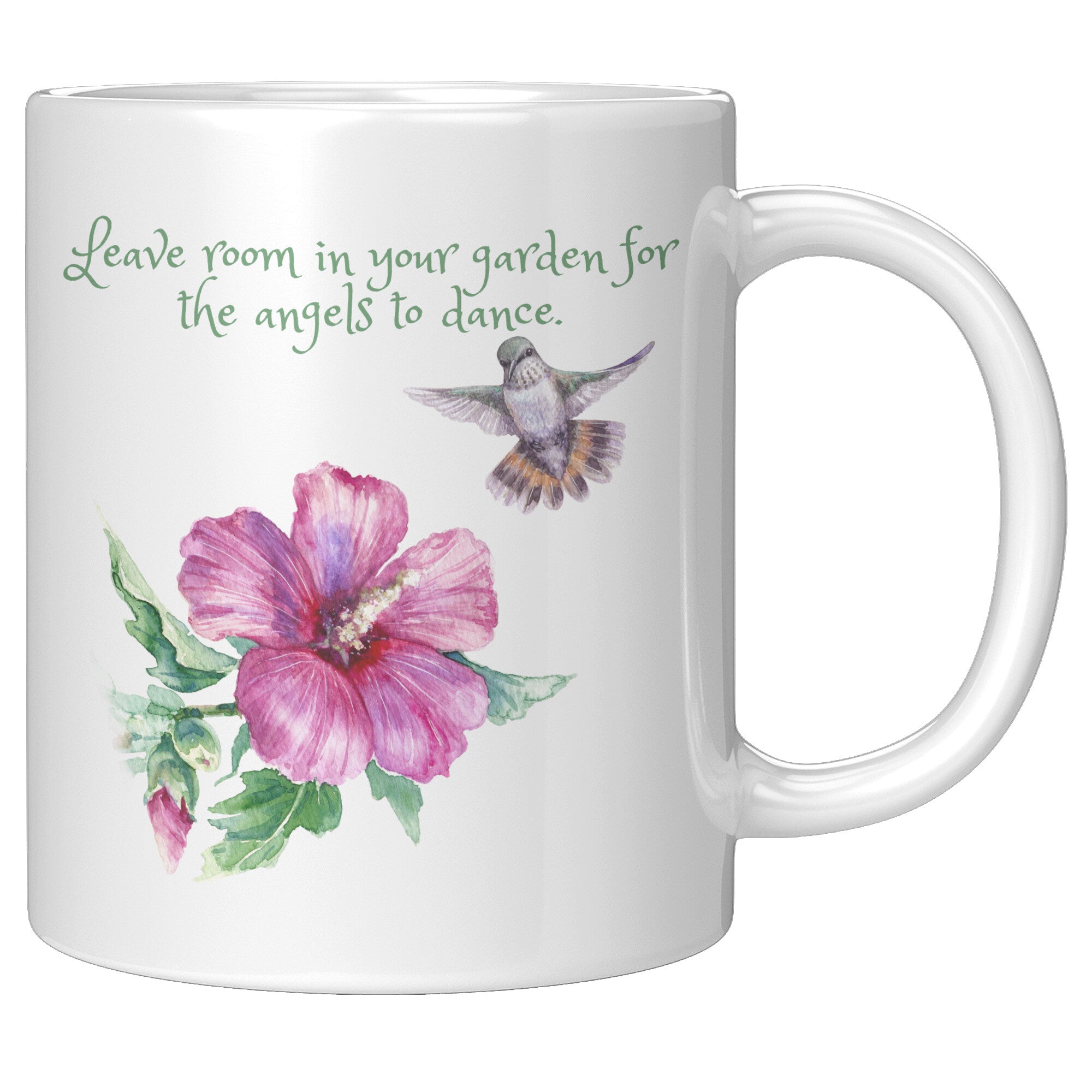 Leave Room In Your Garden For Angels Hummingbird Coffee Mug For Garden Lovers Gifts right