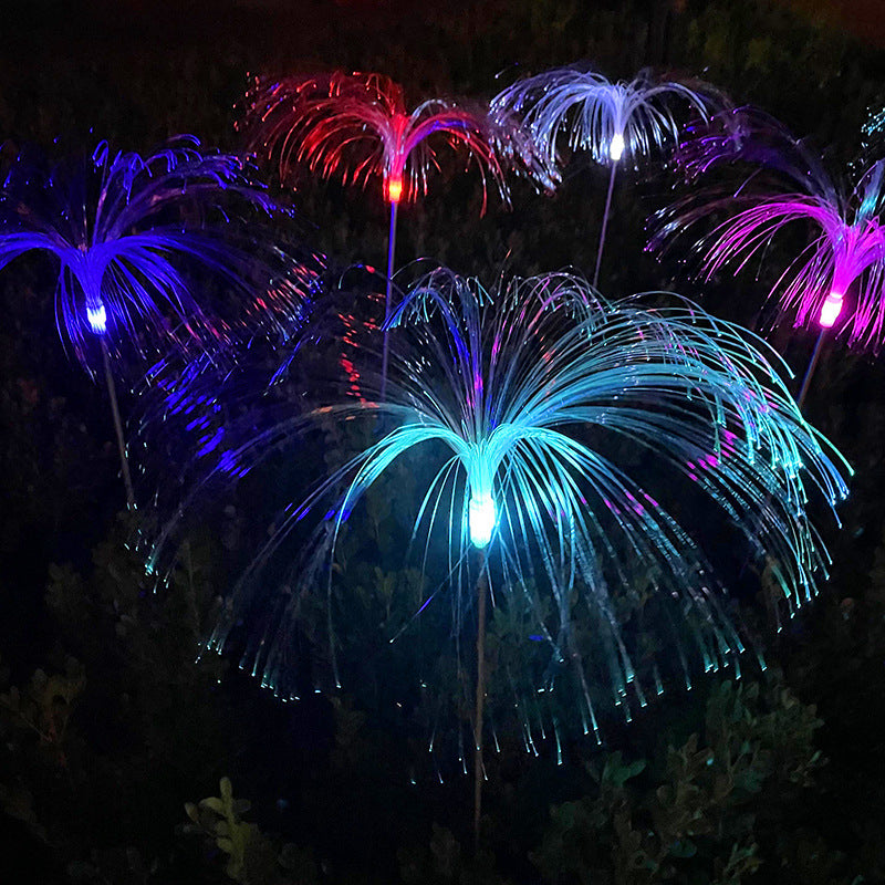 Christmas Jellyfish Color Fiber Optic Luminous Solar garden or pathway light.