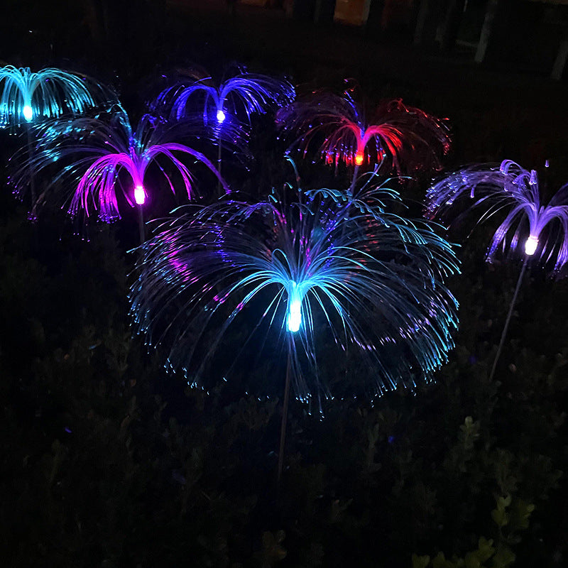 Christmas Jellyfish Color Fiber Optic Luminous Solar garden or pathway light.