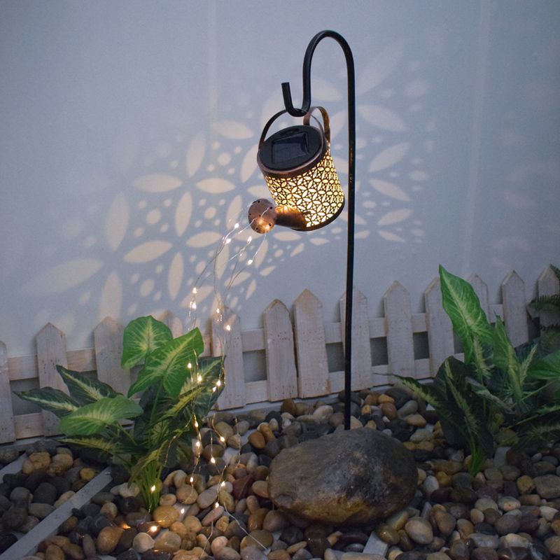Solar LED Waterfall Watering Can Lamp.