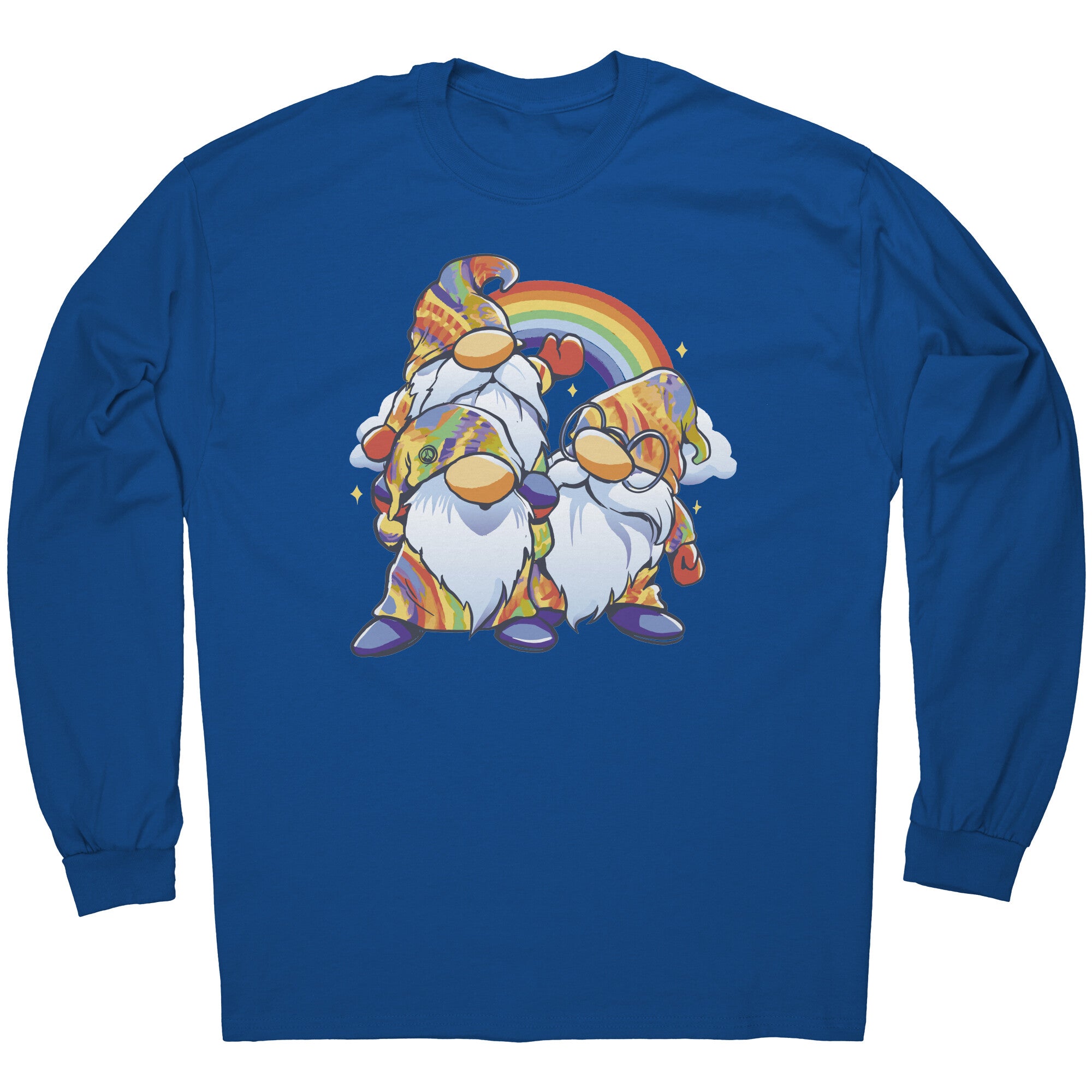 Peace. Love. Gnomes Long Sleeve Shirt blue