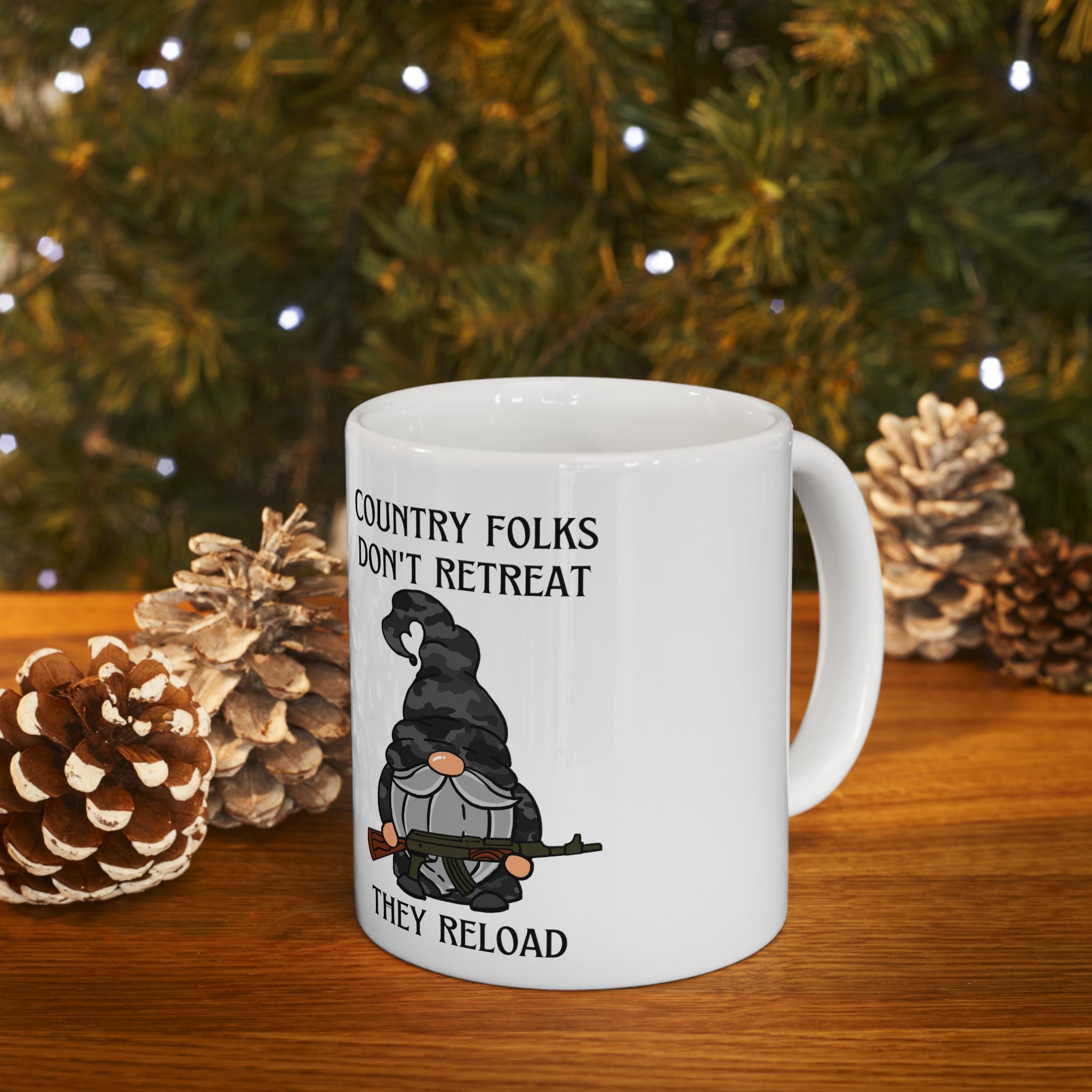 2nd Amendment Coffee Mug 11 ounce Military Gnome With Gun Right To Bear Arms Coffee Cup Tea Cup