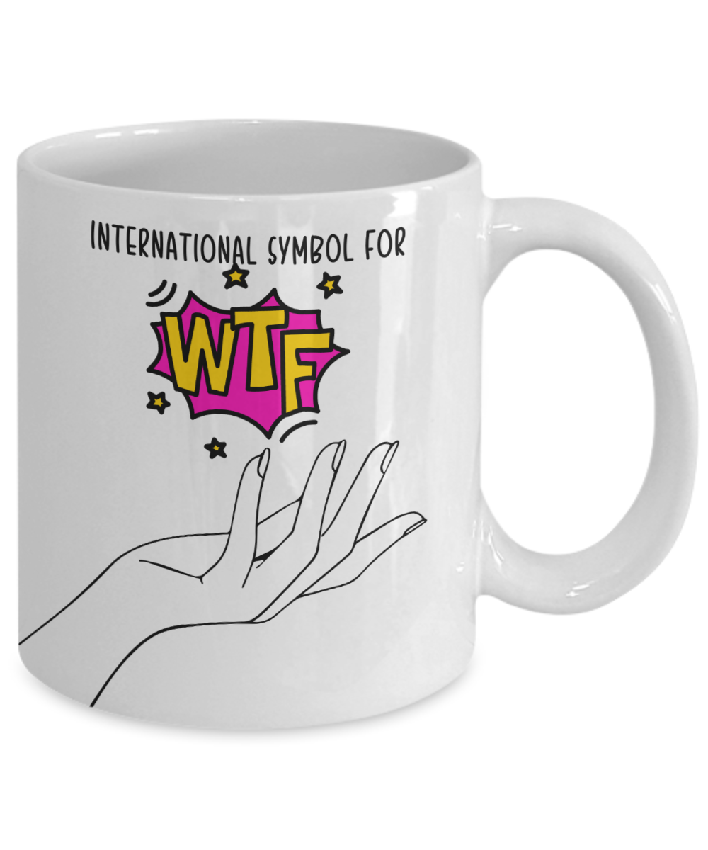Funny Coffee Mug WTF Symbol Sarcastic Coffee Cup