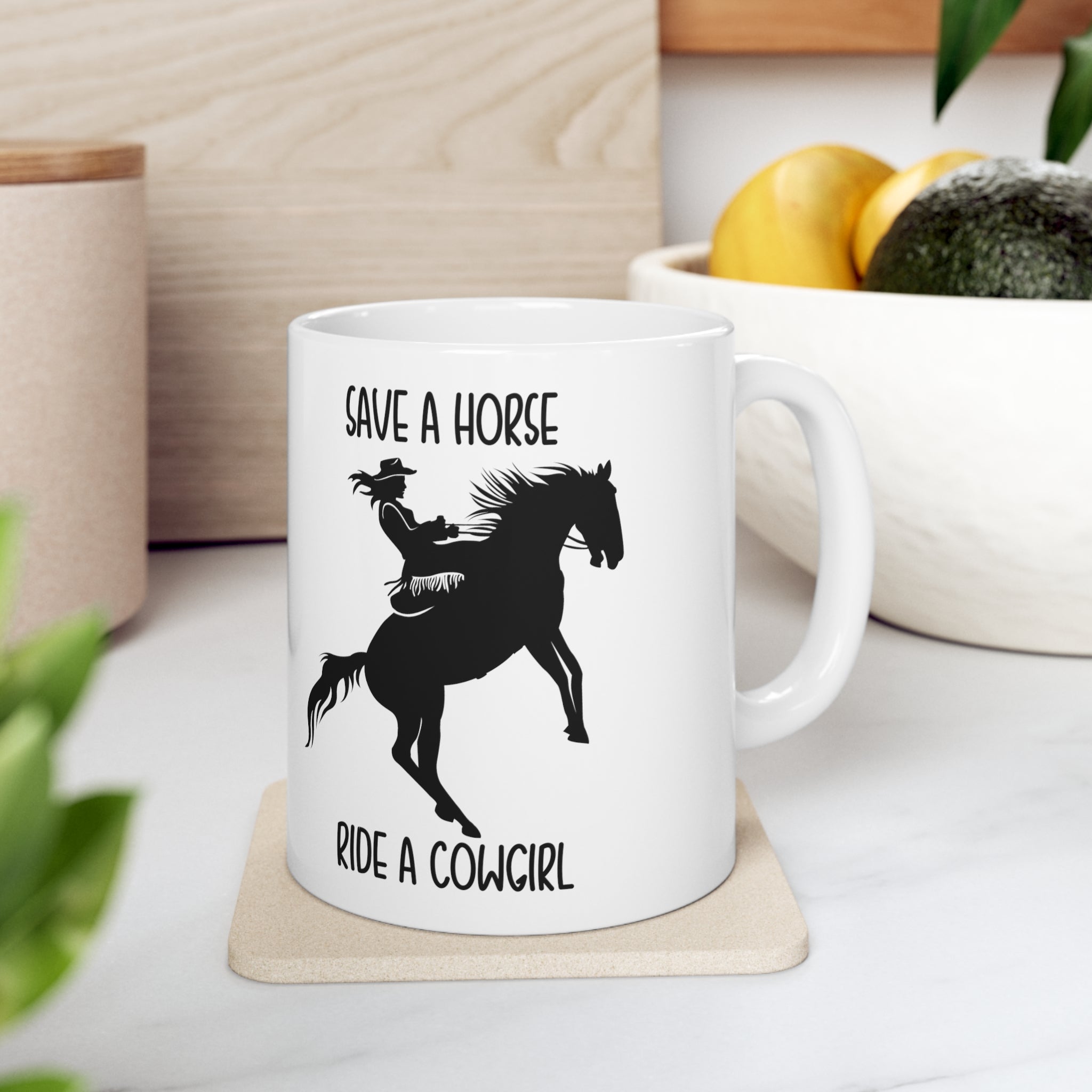 Cowgirl Coffee Cup Save A Horse Ride A Cowgirl Ceramic Mug 11 oz Tea Cup Hot Cocoa Mug