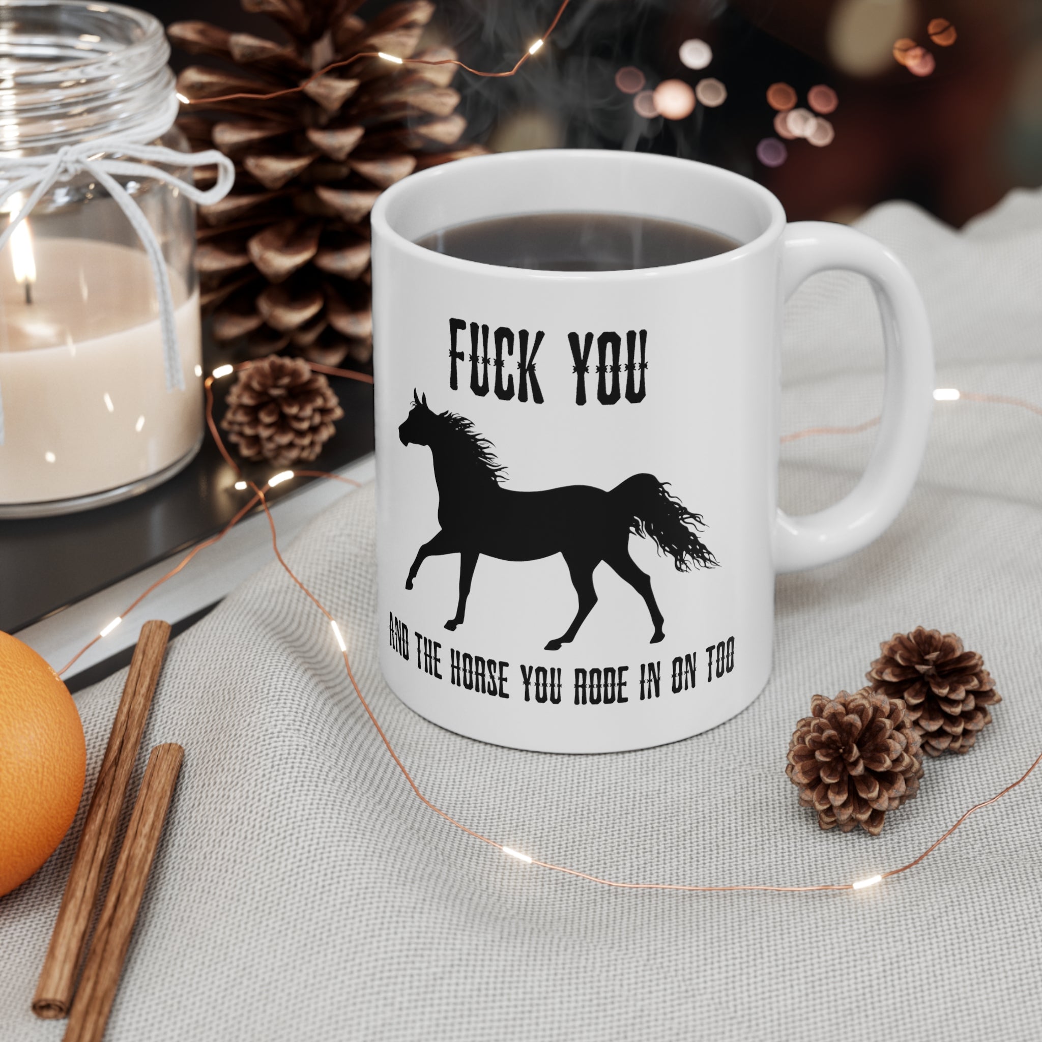 Fuck You Horse Mug Funny Horse Ceramic Coffee Mug 11 ounce Coffee Cup Tea Cup