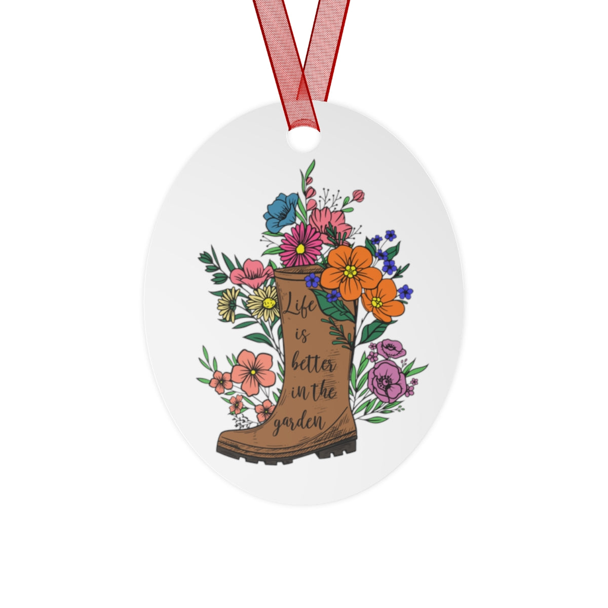 Gift For Gardeners Rearview Mirror Pendants Metal Christmas Ornament Gardening Gift