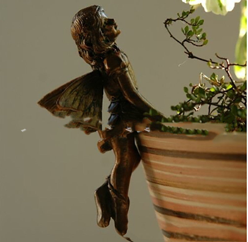 Fairy Girl Hanging Pot Hanger Resin.