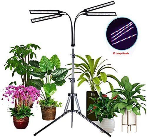 4 Head LED Grow Light with Stand for Indoor Plants Full Spectrum Plant Grow Lamp