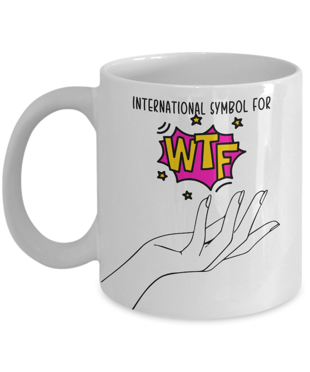 Funny Coffee Mug WTF Symbol Sarcastic Coffee Cup