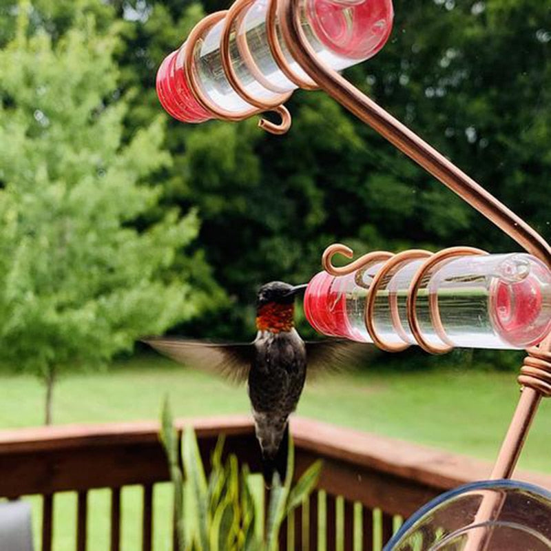 Garden Bird Feeder Supplies Hummingbird Feeder Drinker Suction Cup Easy To Clean Deck Garden Decor Bird Feeders for Wild Birds.
