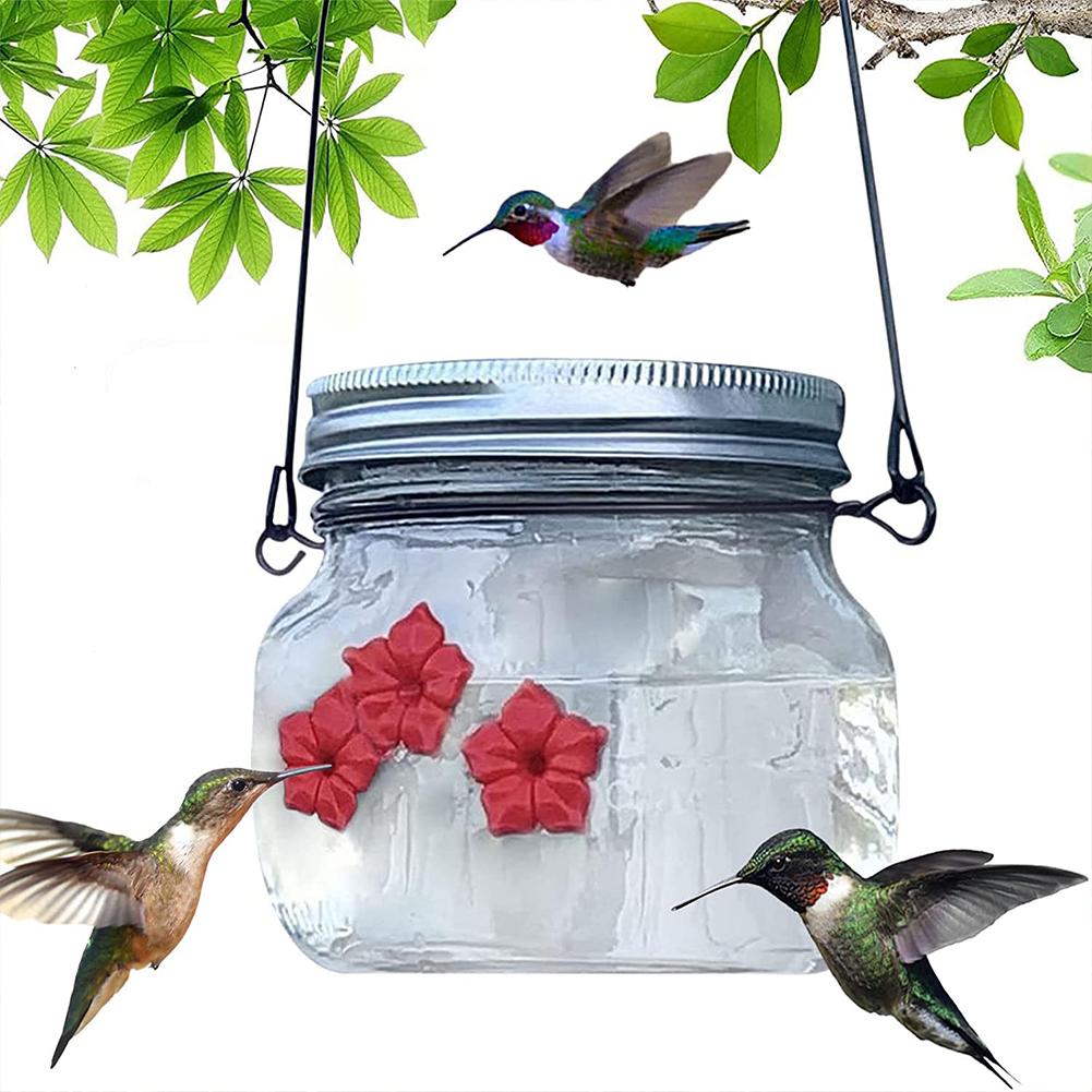 New! Mason Jar Hummingbird Feeder Colorful Hummingbird Feeder for Outdoors